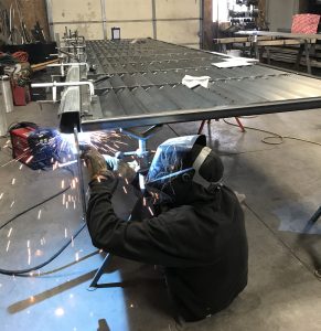 2_-gate frame being welded to DuraGates Track