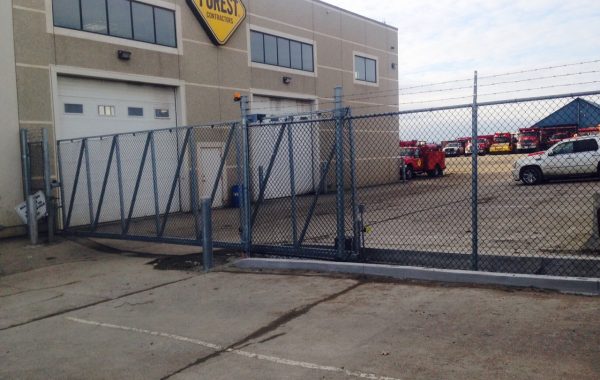 Chain Link Sliding Gate at Contractor Yard