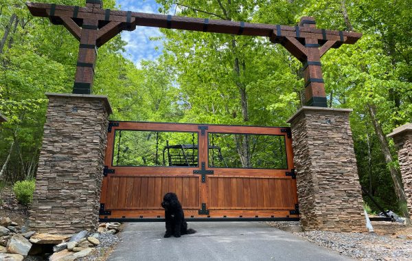 Ornate Wooden Gate at Rental Property