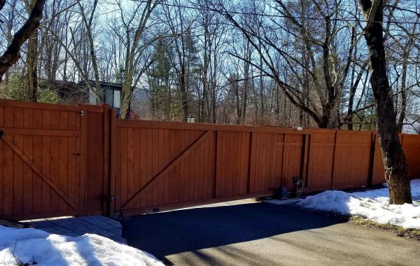 Automated Wooden Gate at a Residence in New York