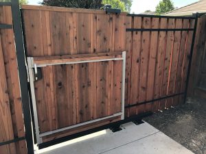 wood gate from inside