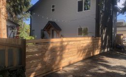 Sliding wood gate fully closed
