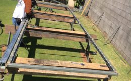 Welding the gate frame to the duragates track