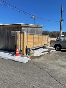 Aluminum Framed wood cantilever gate