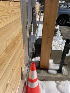 Close up of gear rack and gate operator