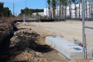 Large Concrete Slabs to hold the Carriages