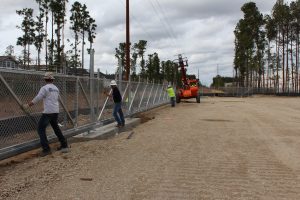 Team testing out how the gate slides