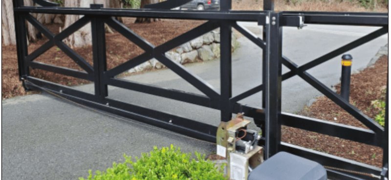 Photo example of best-practice X-brace trussing on a cantilever gate frame